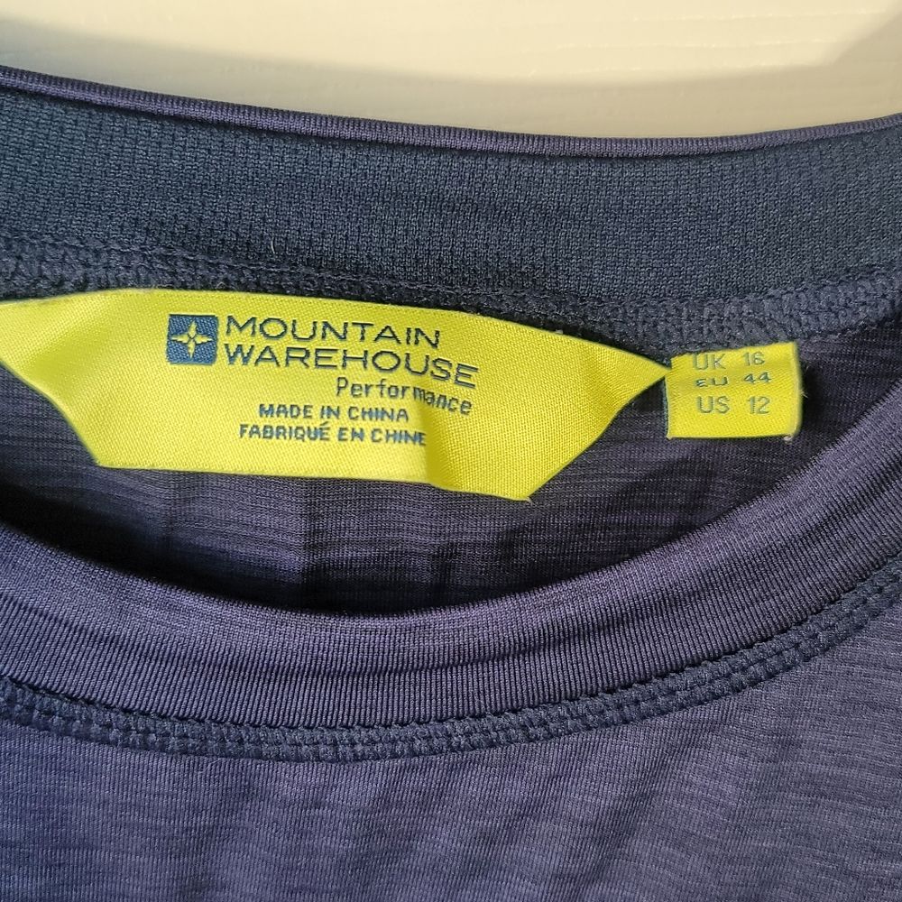 Mountain Warehouse Women's Base Layer Long Sleeve Shirt Blue Size 12 Activewear — image 4 of 5